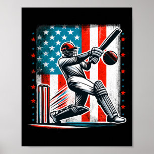 Poster Maillot de cricket Usa Amoureux de l'équipe de cri