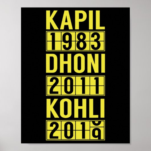 Poster Maillot de fan de cricket de l'équipe Inde (Devant)