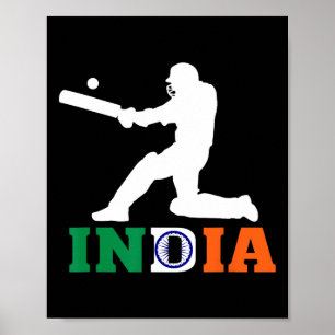 Poster Maillot de fan de cricket d'Inde 2025 Cricket indi