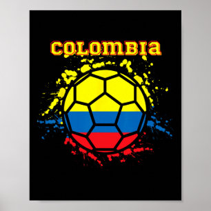 Poster Maillot de fan de foot colombien drapeau colombien