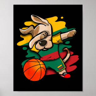 Poster Maillot de fans de Dabbing Dog Lituanie Sketll Lit