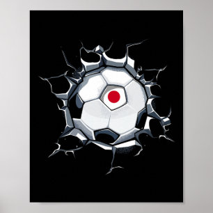 Poster Maillot de fans de football japonais Cr drapeau ja