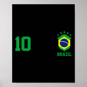 Poster Maillot de foot Chica Brésil Drapeau Fierté brésil