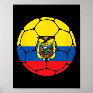 Poster Maillot de foot Ll Drapeau Equateur Equatorien Cad