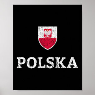 Poster Maillot de foot vintage Pologne polonais Polska