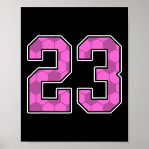 Poster Maillot de footballeur rose motif numéro 23 unifor