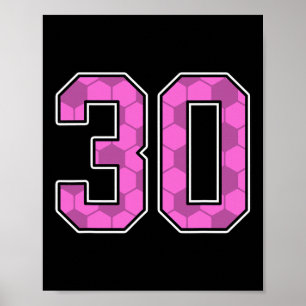 Poster Maillot de footballeur rose motif numéro 30 unifor