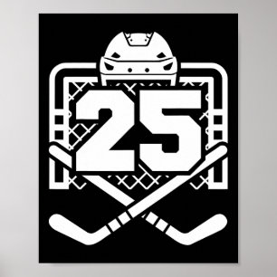 Poster Maillot de hockey numéro 25 drôle de joueur de hoc