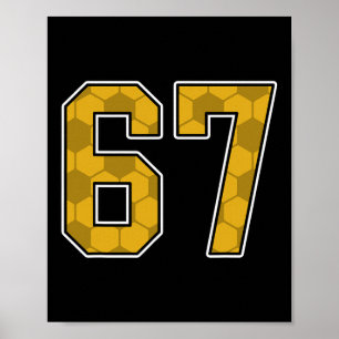 Poster Maillot de joueur de football à motif doré numéro