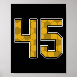 Poster Maillot de joueur de football à motif doré numéro