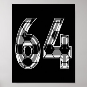 Poster Maillot de joueur de football motif argenté numéro