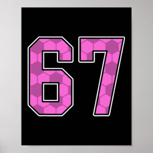 Poster Maillot de joueur de football rose motif numéro 67