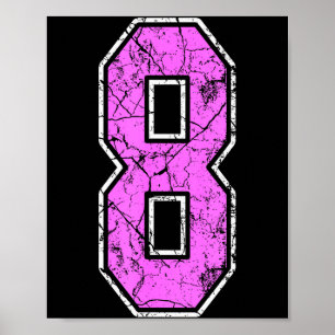 Poster Maillot de joueur Nge Nk et Nk numéro 8 uniforme #