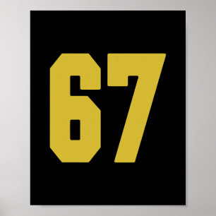 Poster Maillot de joueur Old Gold Black numéro 67 Uniform