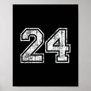 Poster Maillot de joueur Sketll numéro 24 Vintage décontr