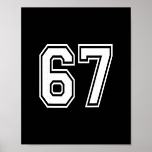 Poster Maillot de sport à uniforme numéroté 67 Équipe 67e