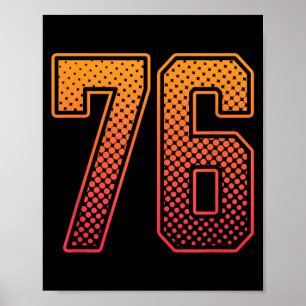 Poster Maillot de sport rouge orange numéro 76 uniforme d