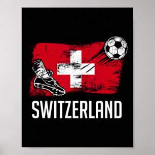 Poster Maillot Drapeau Suisse Équipe De Football Suisse S