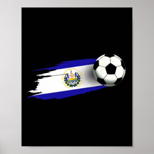 Poster Maillot du drapeau d'El Salvador Équipe de footbal
