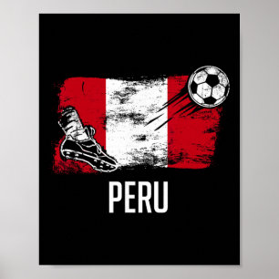 Poster Maillot du drapeau du Pérou Équipe de football pér
