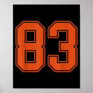 Poster Maillot Joueur Numéro 83 Orange Brûlée Uniforme #8