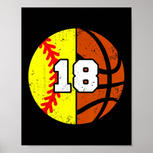 Poster Maillot Numéro 18 Softll Sketll 18e Anniversaire D