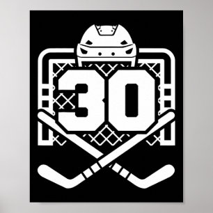 Poster Maillot numéro 30 de hockey drôle de joueur de hoc