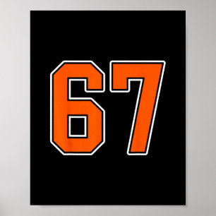 Poster Maillot Orange Blanc Numéro 67 Joueur Uniforme #67
