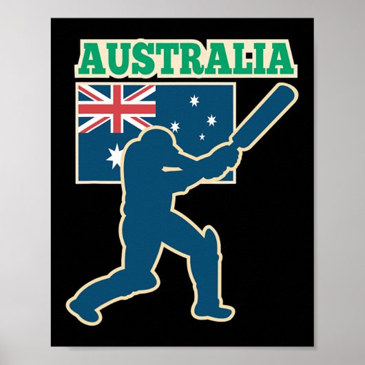 Poster Maillot pour fans internationaux de cricket austra (Devant)