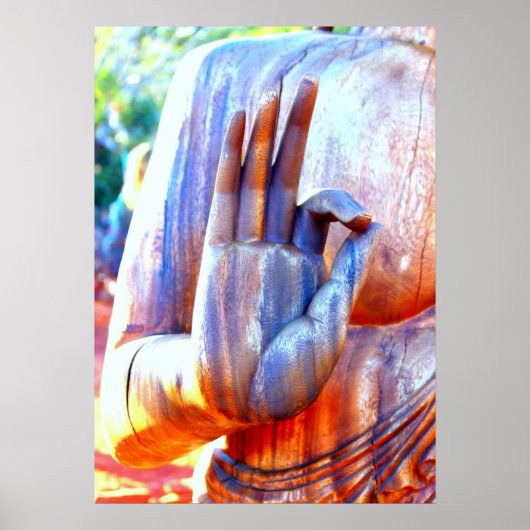 Poster Main Bouddha dans la mudra A-Ok (Devant)