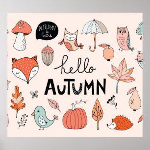 Poster Main D'Automne Tirée, Collection Saisonnière.