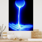 Poster Main de guérison avec la source universelle bleu b (Cuisine)