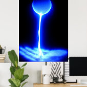 Poster Main de guérison avec la source universelle bleu b (Bureau à domicile)