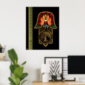 Poster Main de Hamsa feat : Arbre de vie (Bureau à domicile)
