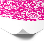 Poster Main de Hamsa rose blanc Lucky Talisman (Coin)