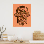 Poster Main de henné de Hamsa (orange) (Cuisine)