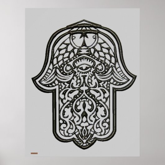 Poster Main de henné de Hamsa (Original) (Devant)