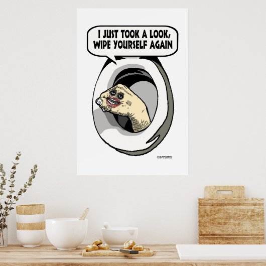 Poster Main de marionnette dans les toilettes (Cuisine)