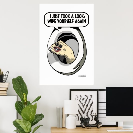 Poster Main de marionnette dans les toilettes (Bureau à domicile)