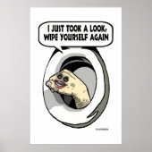 Poster Main de marionnette dans les toilettes (Devant)