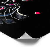Poster Main de squelette de chat noir Boop Saint-Valentin (Coin)
