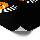 Poster Main de squelette de citrouille Halloween (Coin)