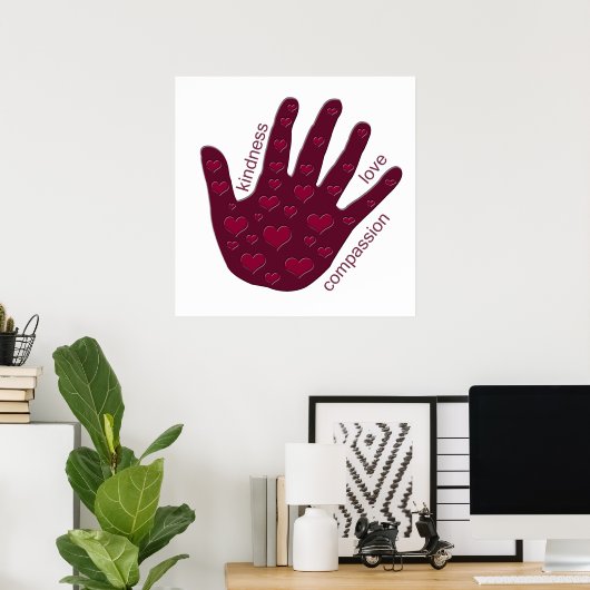 Poster Main des Coeurs (Bureau à domicile)