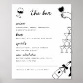 Poster Main Drake French Mariage Bar Drink Menu Sign (Devant)