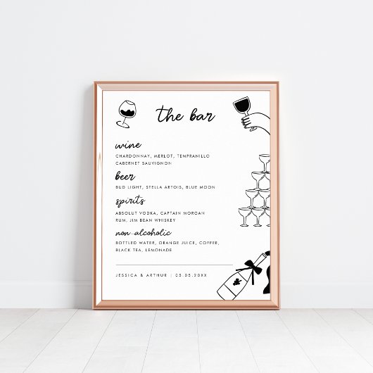 Poster Main Drake French Mariage Bar Drink Menu Sign