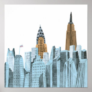 Poster Main Drawn New York City, New York