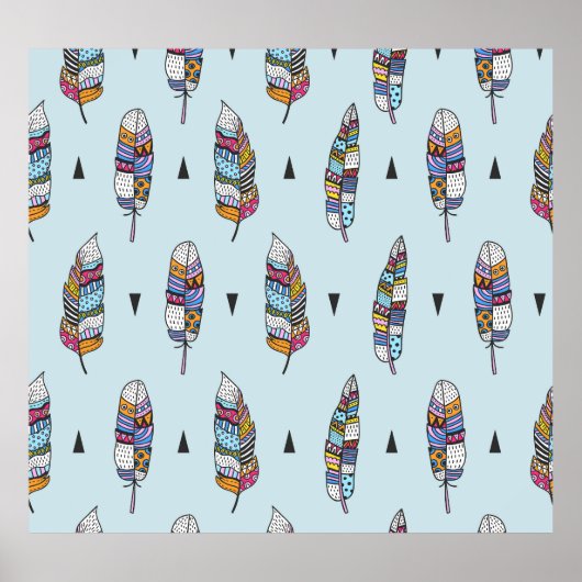 Poster Main en plume style Boho tirée (Devant)