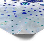 Poster Main Hamsa - Main de Fatima Lapis Lazuli et Argent (Coin)