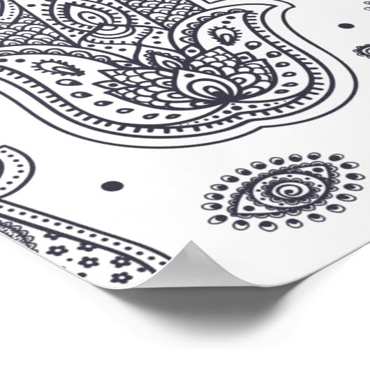 Poster Main inspirée tirée Hamsa 2 (Coin)