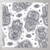 Poster Main inspirée tirée Hamsa 2 (Devant)